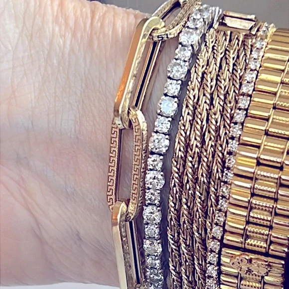 14 karat gold paper clip Bracelet - Picture 4 of 6